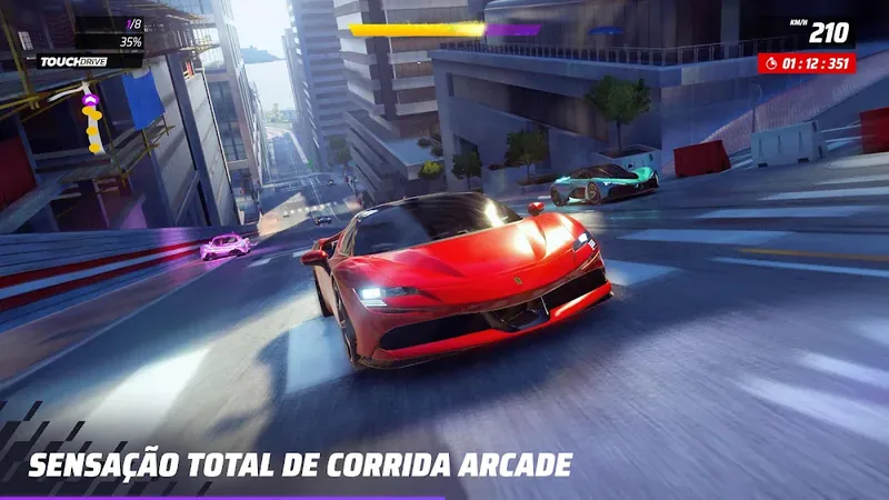 Carro desportivo a derrapar numa avenida em Asphalt Legends